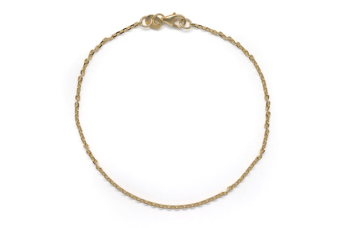 Gold Diamond Cut Oval Cable Bracelet (1.45 mm)