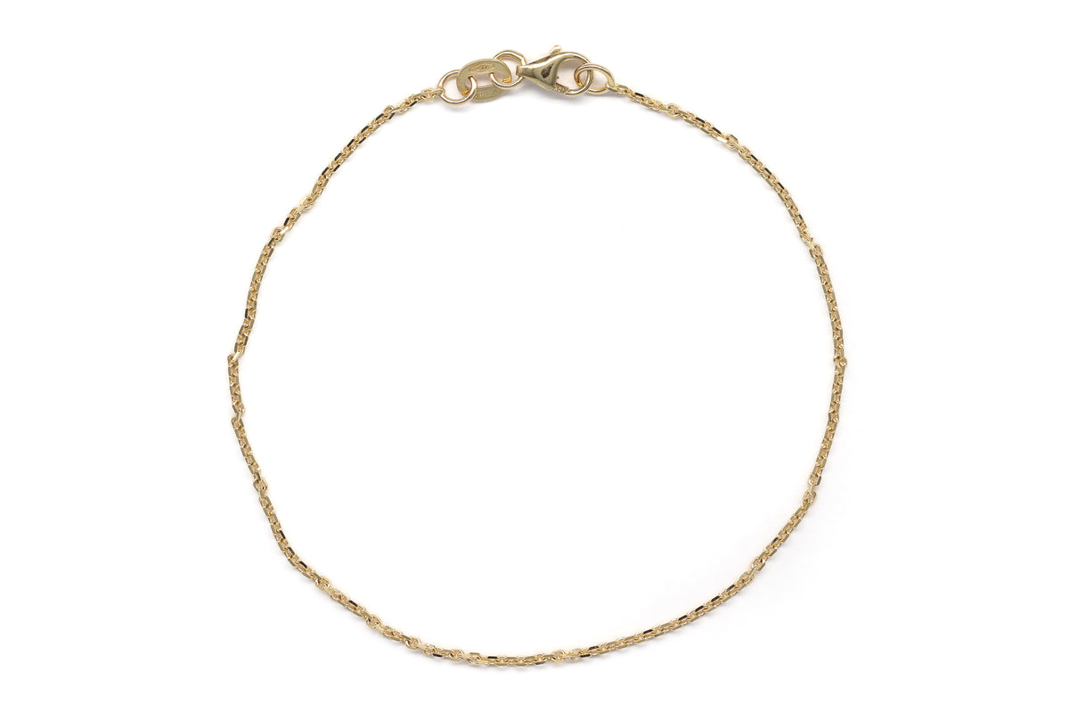 Gold Diamond Cut Oval Cable Bracelet (1.20 mm)