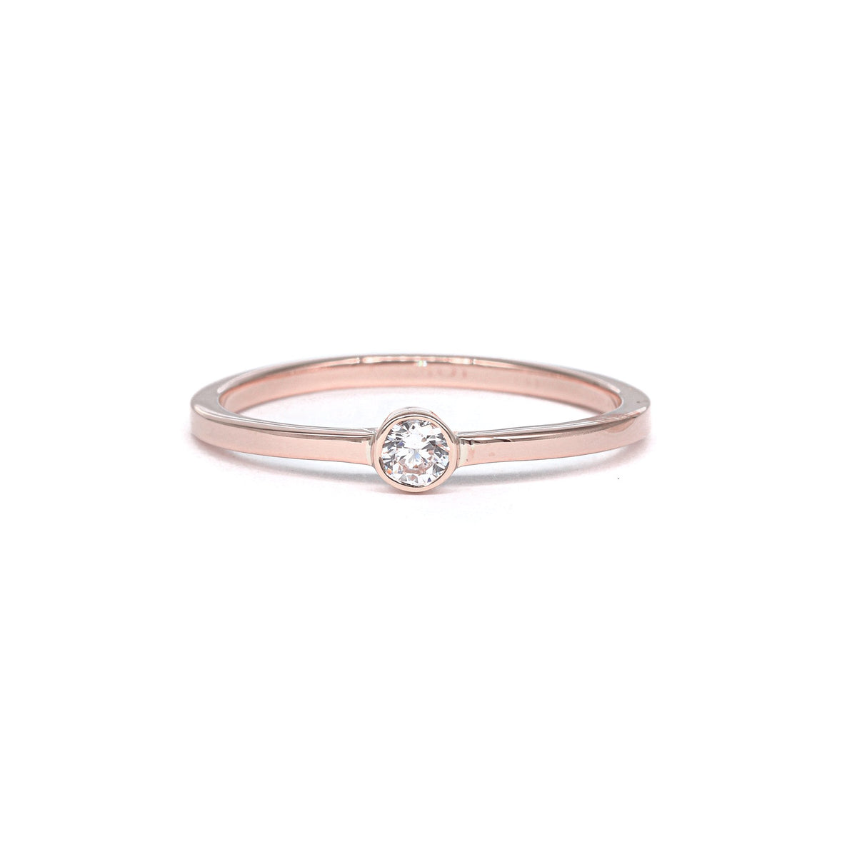 Diamond Solitaire Ring in 14K Rose Gold