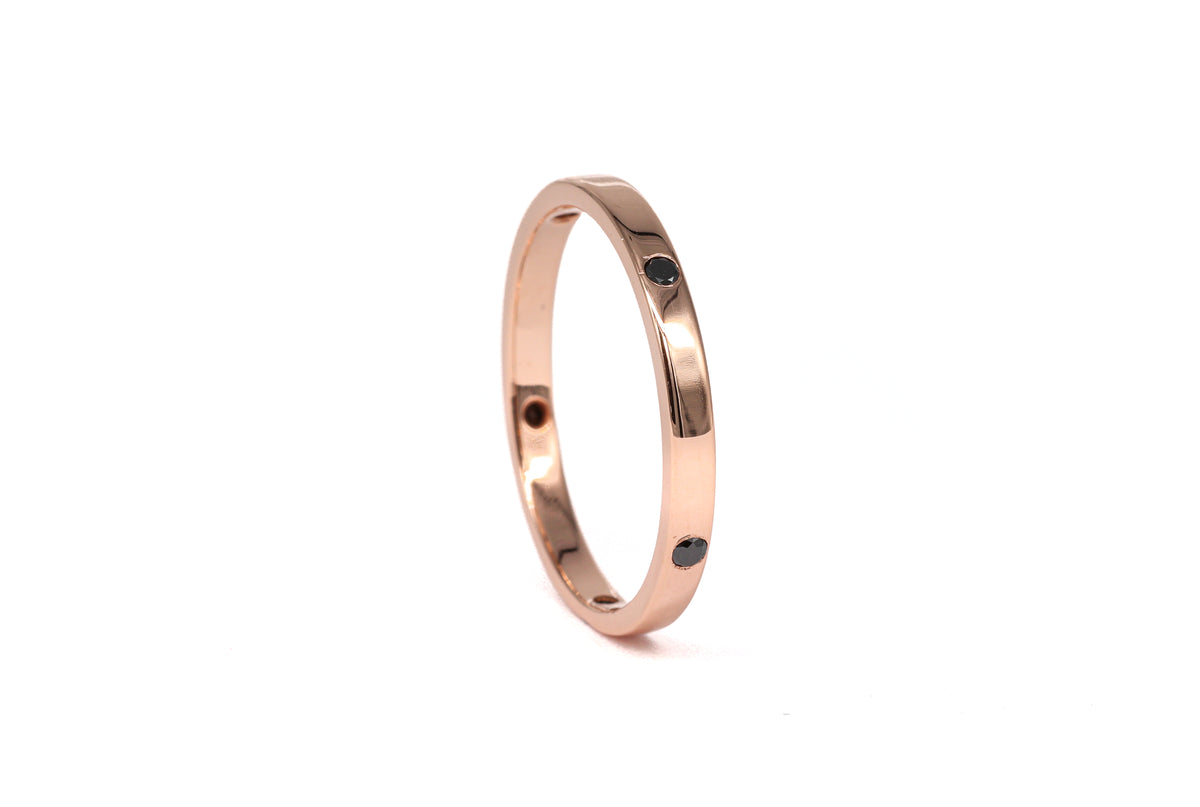 5 Black Diamond Ring in Rose Gold