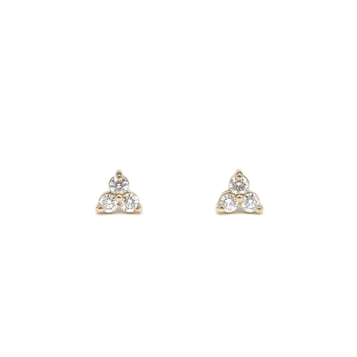 Trinity Diamond Gold Stud Earrings 0.16 Carat