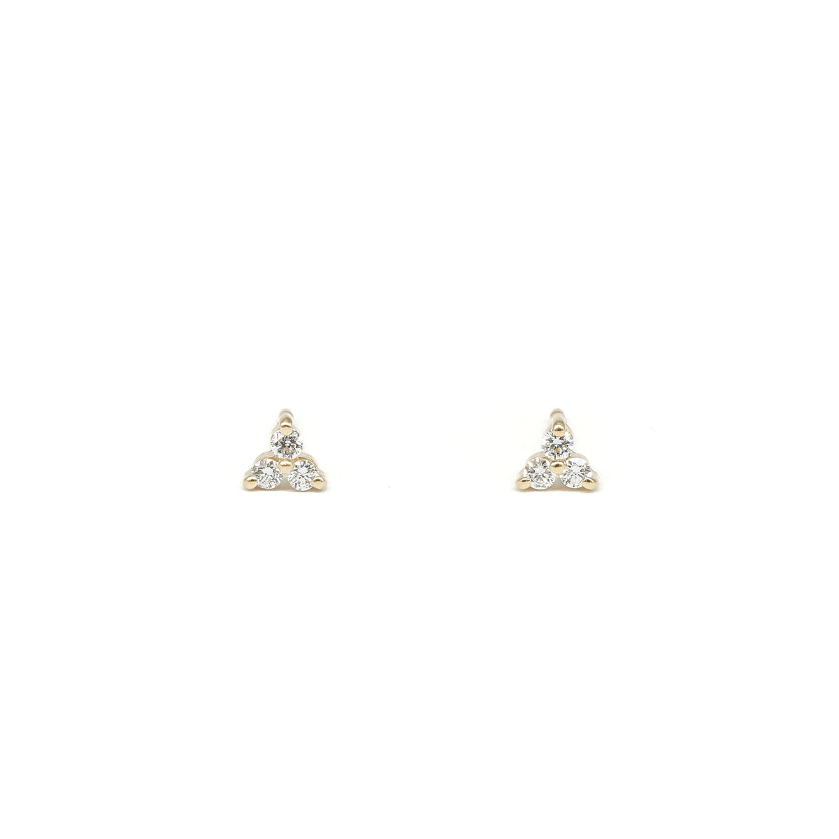 Trinity Diamond Gold Stud Earrings 0.12 Carat
