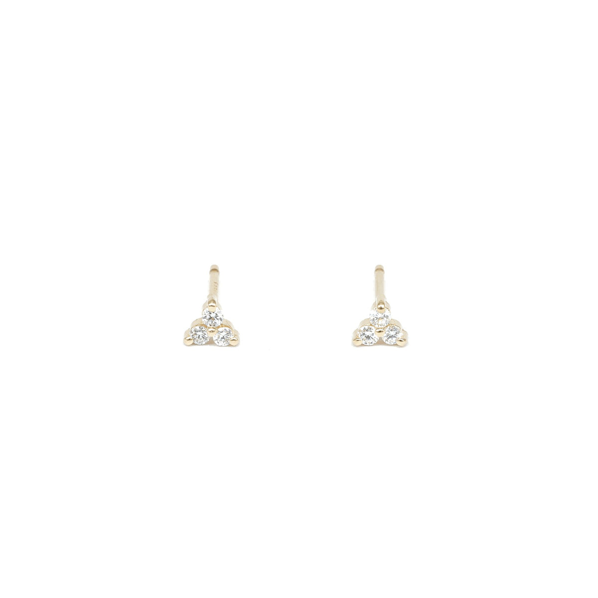 Trinity Diamond Gold Stud Earrings 0.12 Carat