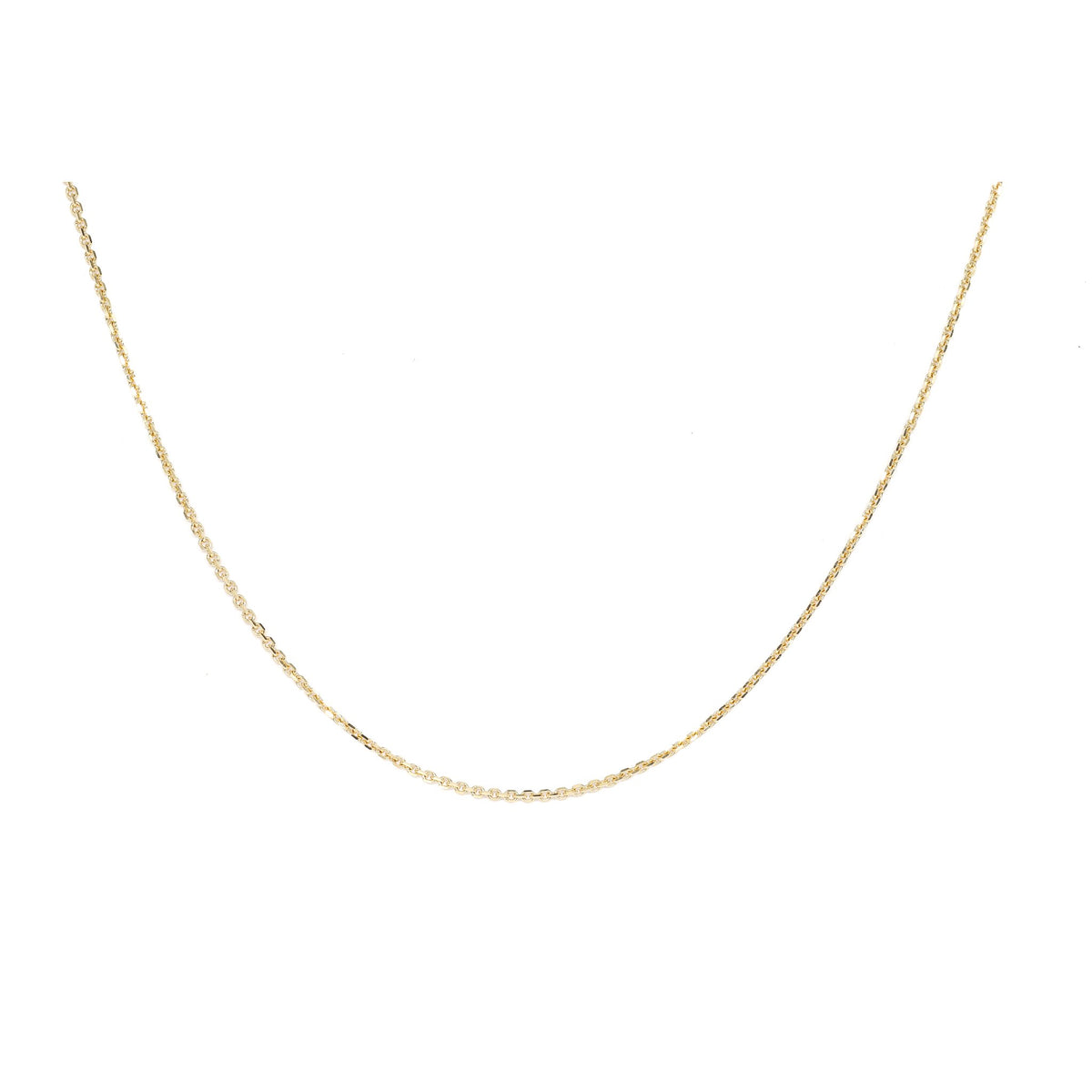 Diamond Cable Chain Necklace in 18 Karat Yellow Gold (1.00 mm)