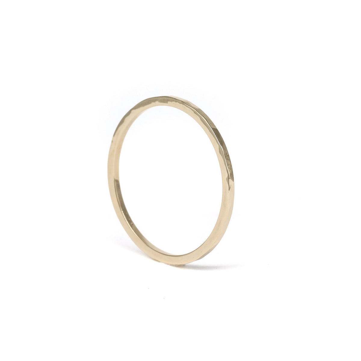 Yellow Gold Hammered Stackable Ring