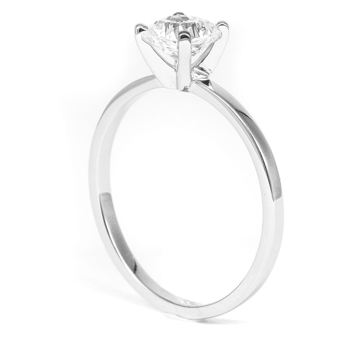 1 carat Cushion Diamond Solitaire Engagement Ring in White Gold