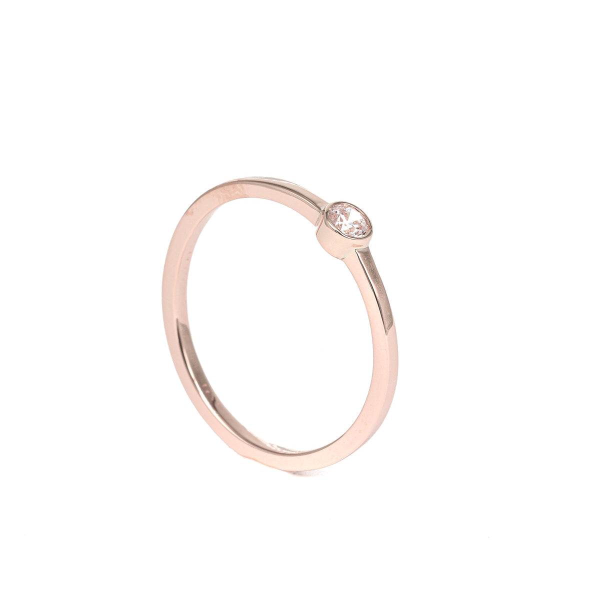 Diamond Solitaire Ring in 14K Rose Gold