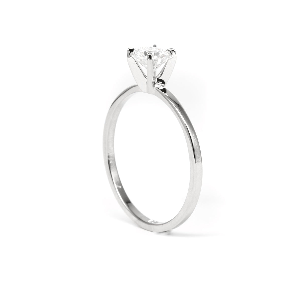 Diamond Solitaire Ring in 14K White Gold