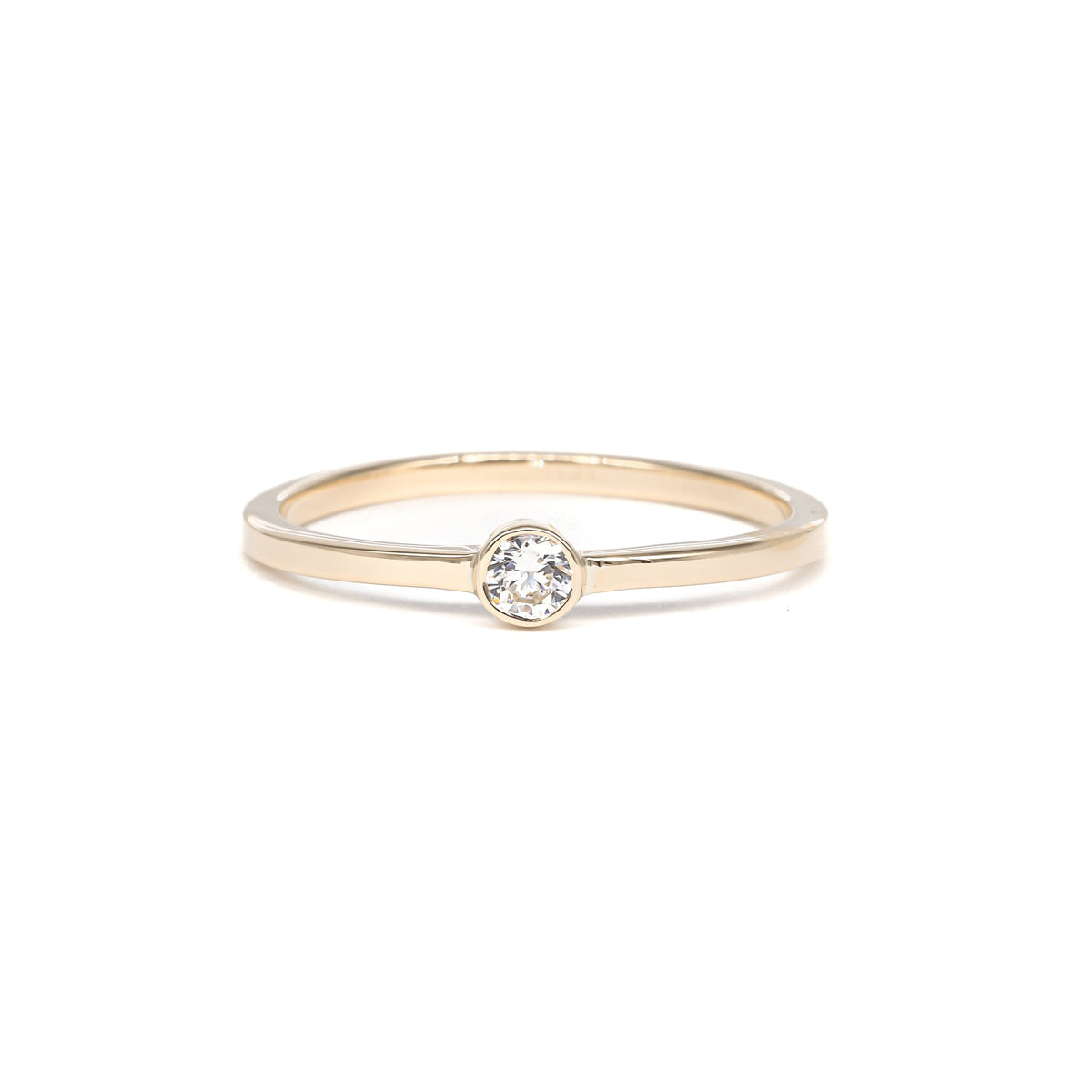 Diamond Solitaire Ring in 14K Yellow Gold