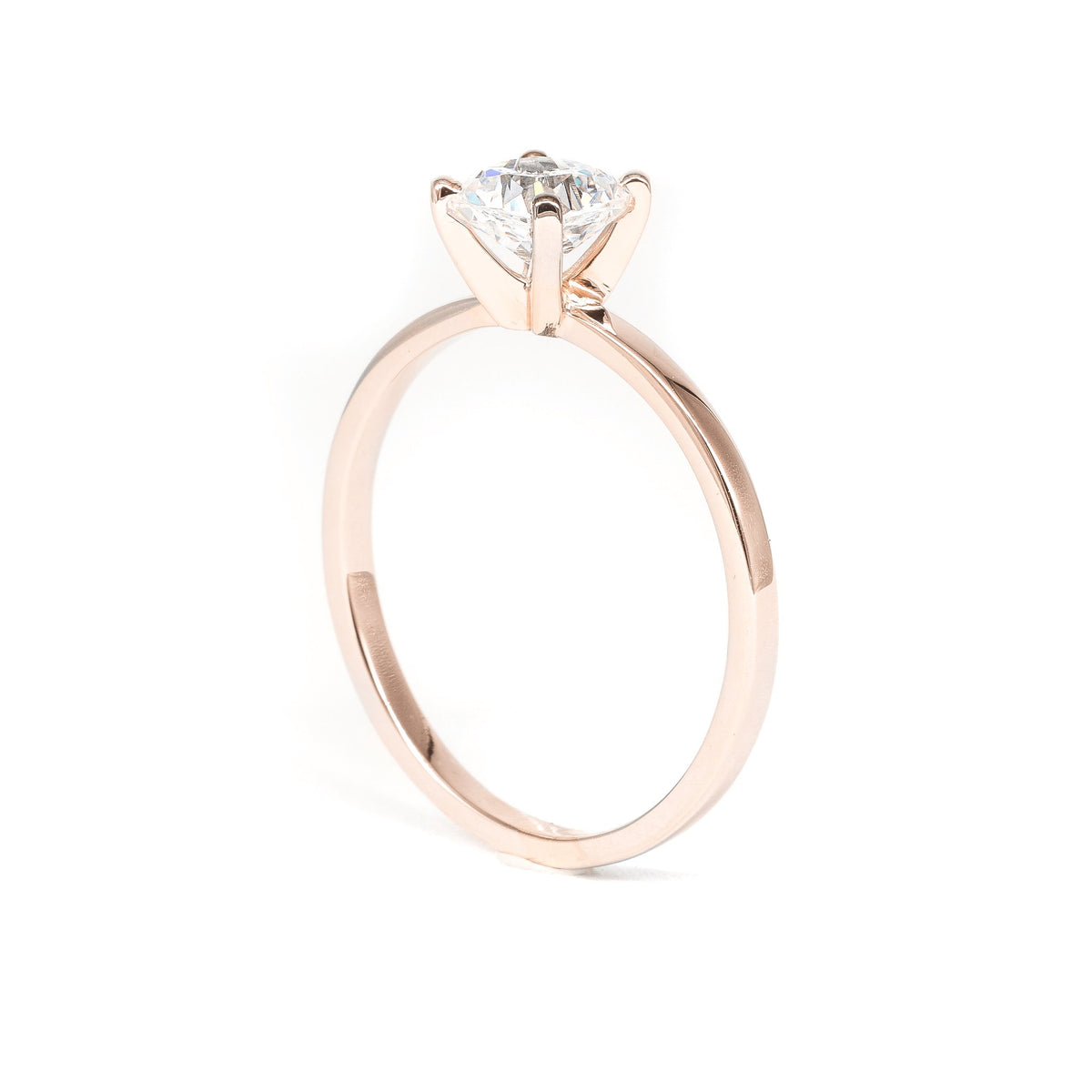 Cushion Diamond Solitaire Ring in 18K Rose Gold 