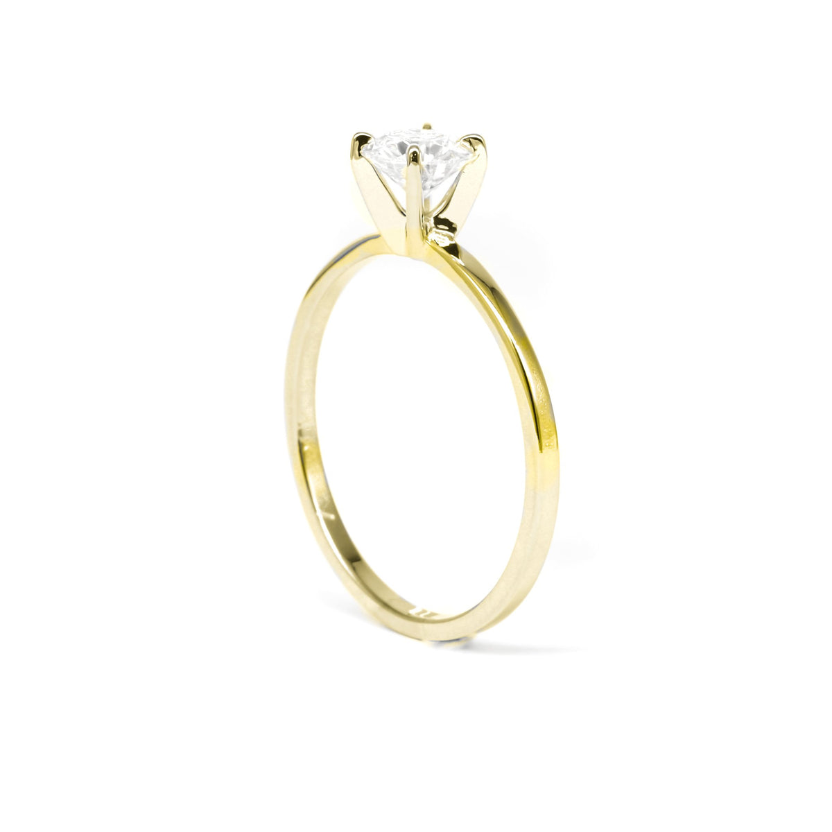 Diamond Solitaire Ring in 18K Yellow Gold