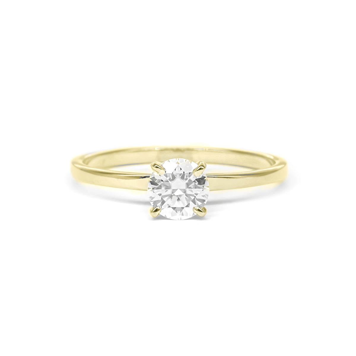 Diamond Solitaire Ring in 18K Yellow Gold