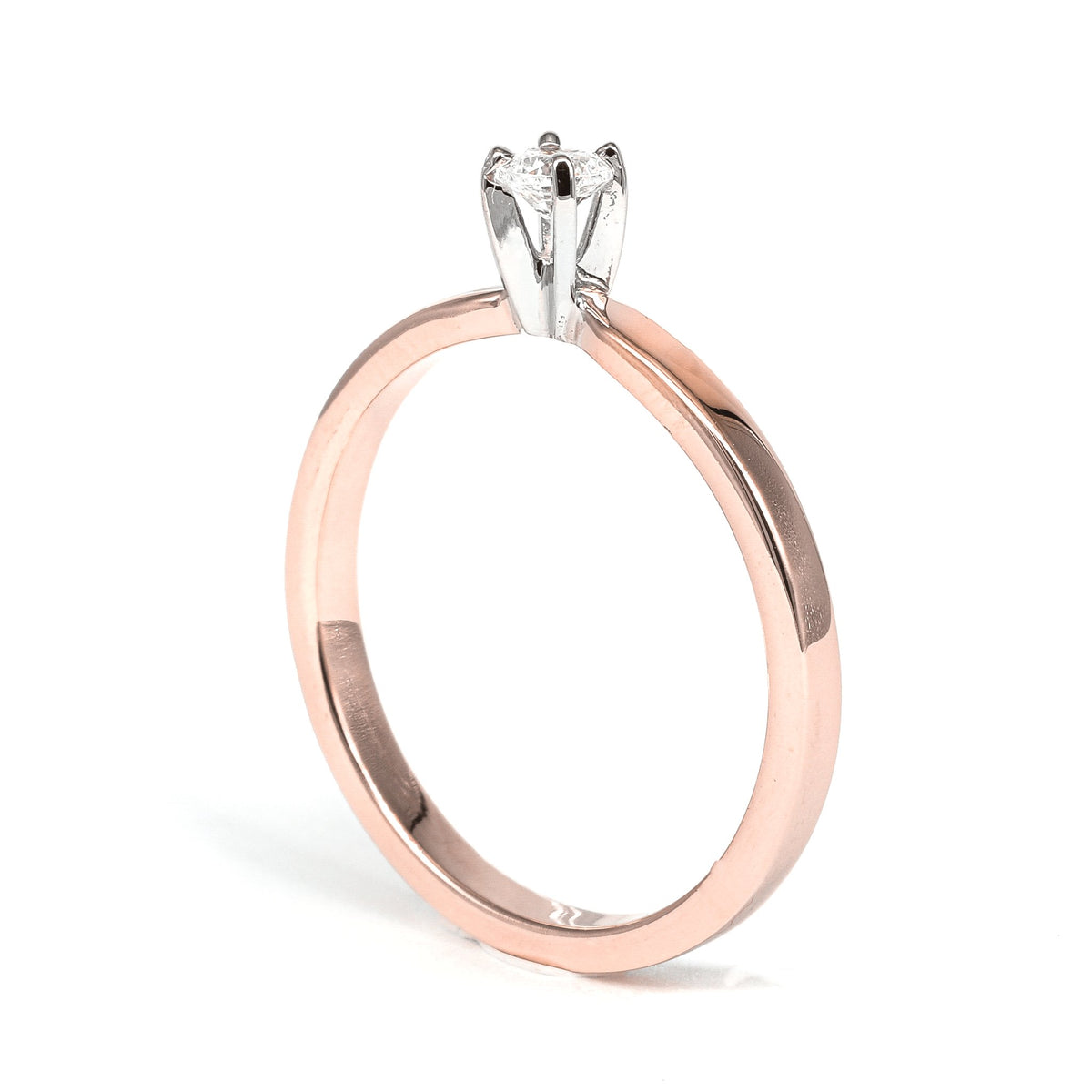 Diamond Solitaire Engagement Ring in Rose Gold