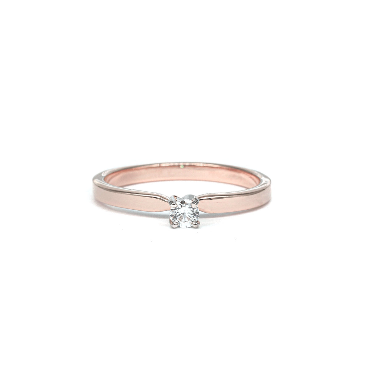 Diamond Solitaire Engagement Ring in Rose Gold