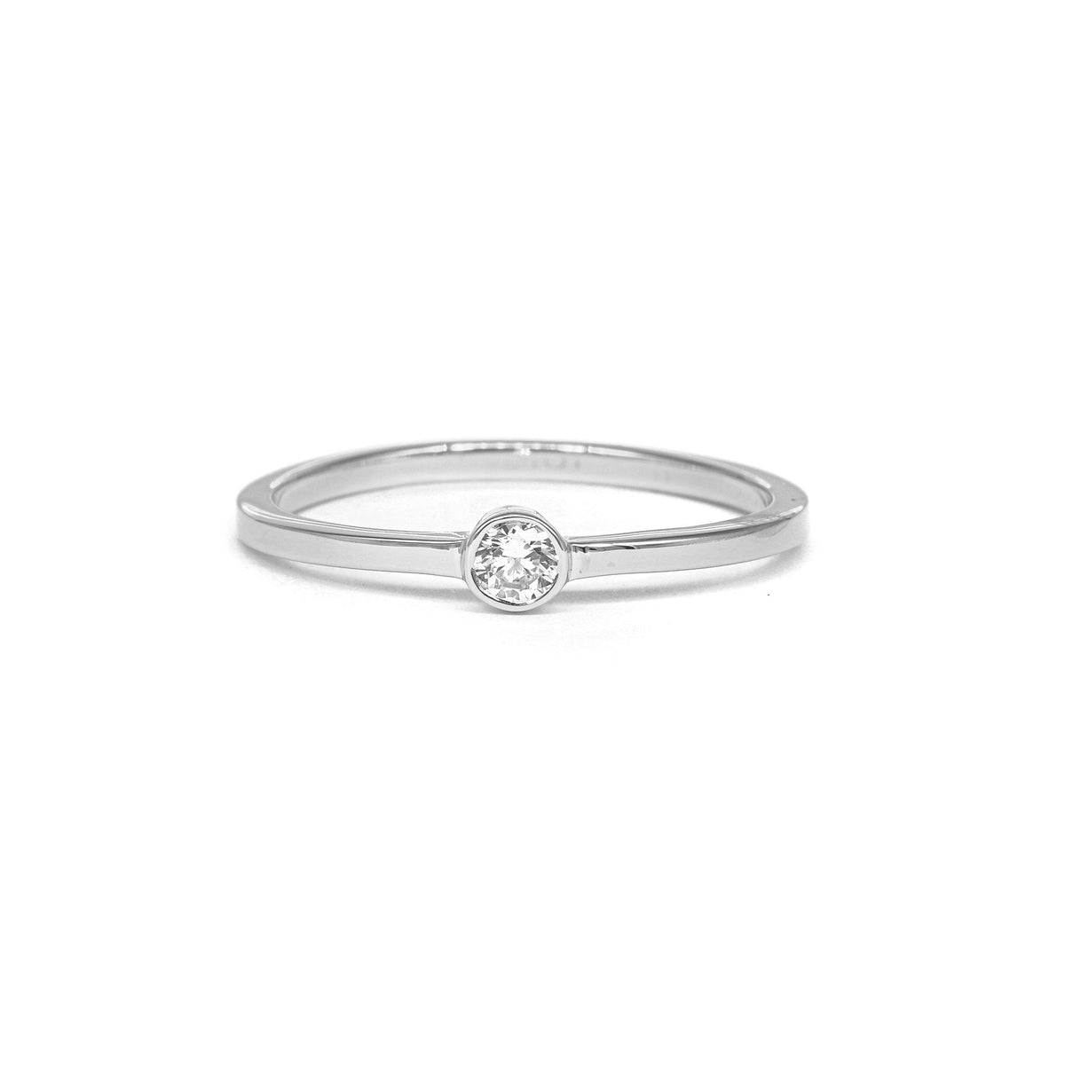 0.1 Carat Diamond Solitaire Ring in White Gold