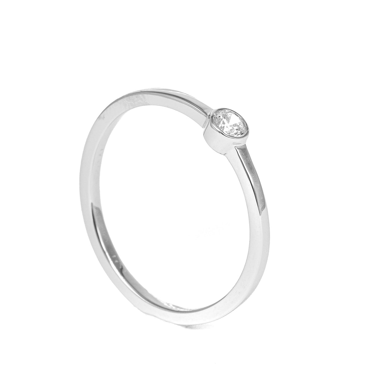 0.1 Carat Diamond Solitaire Ring in White Gold