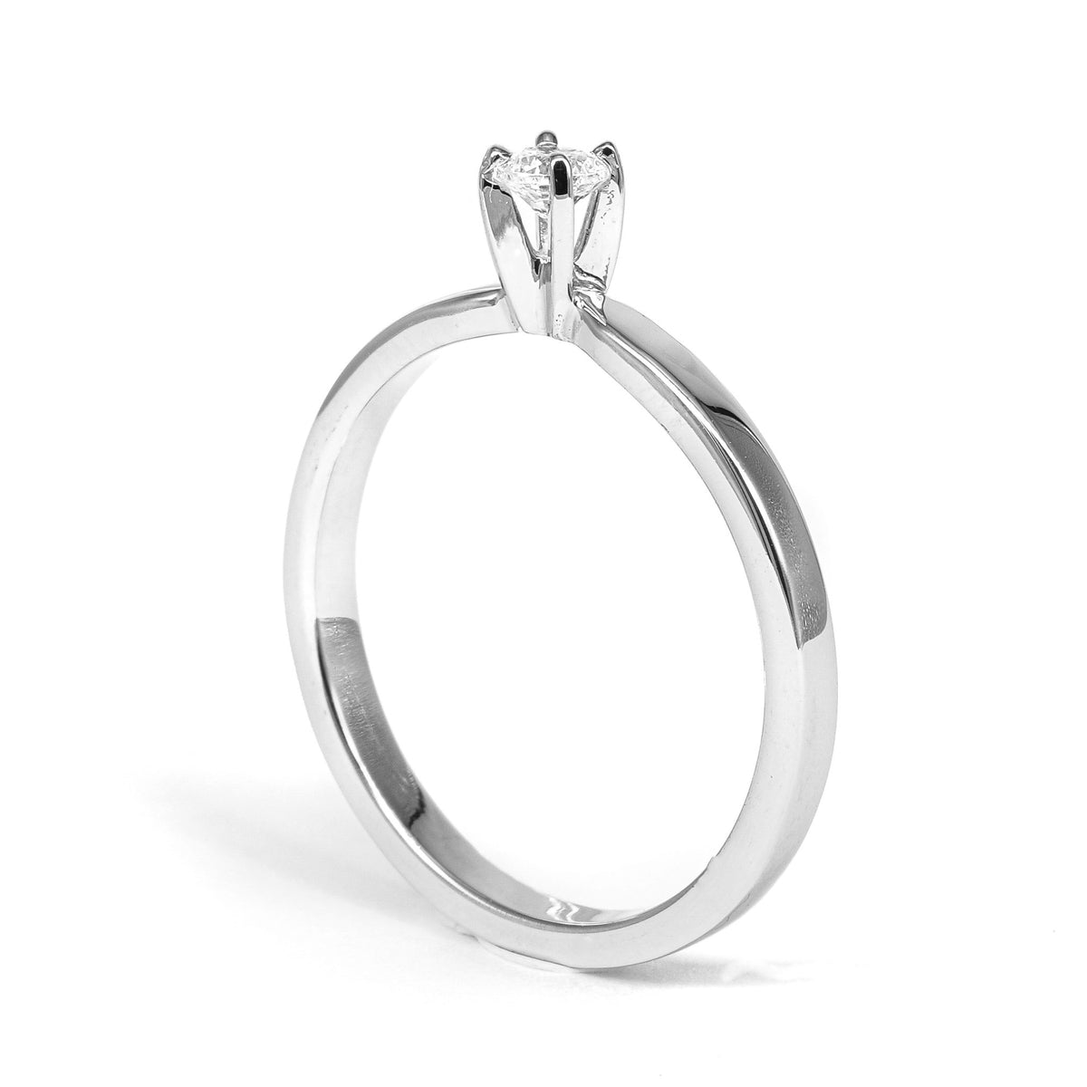 Diamond Solitaire Engagement Ring in White Gold