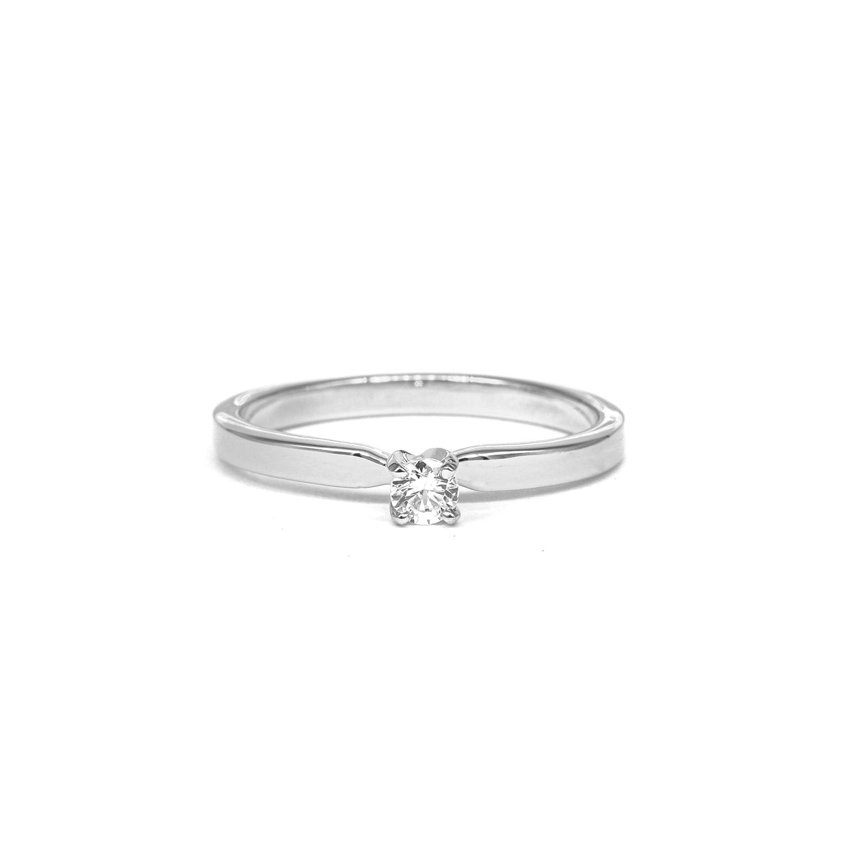 Diamond Solitaire Engagement Ring in White Gold