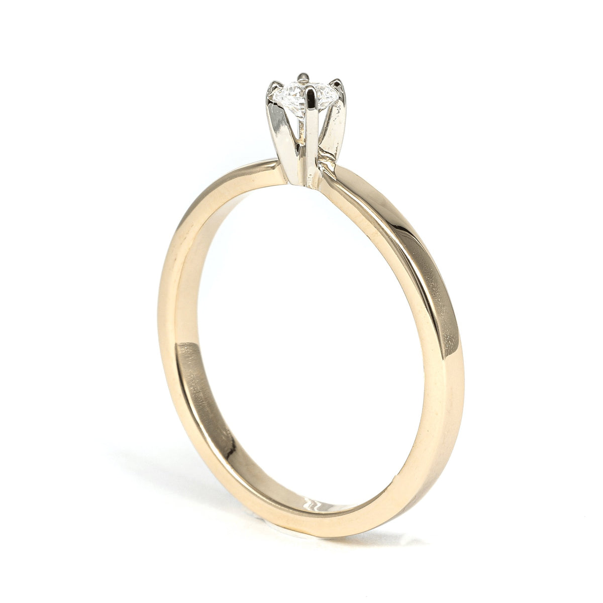 Diamond Solitaire Engagement Ring in Yellow Gold