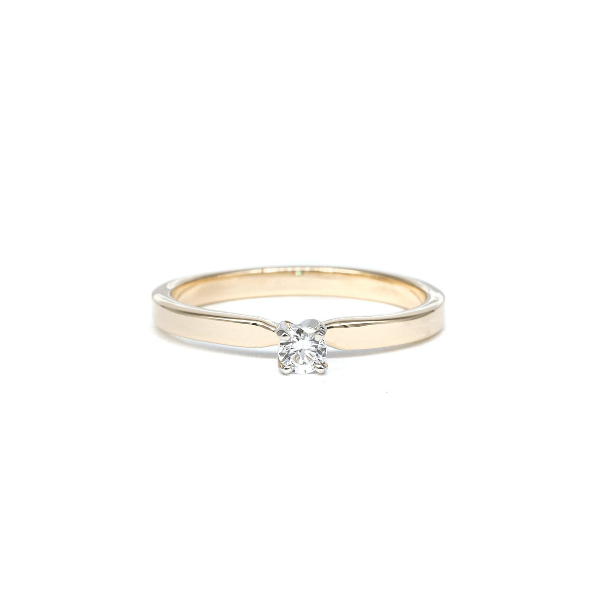 Diamond Solitaire Engagement Ring in Yellow Gold