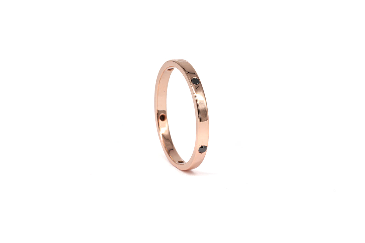 Black Diamond Rose Gold Ring