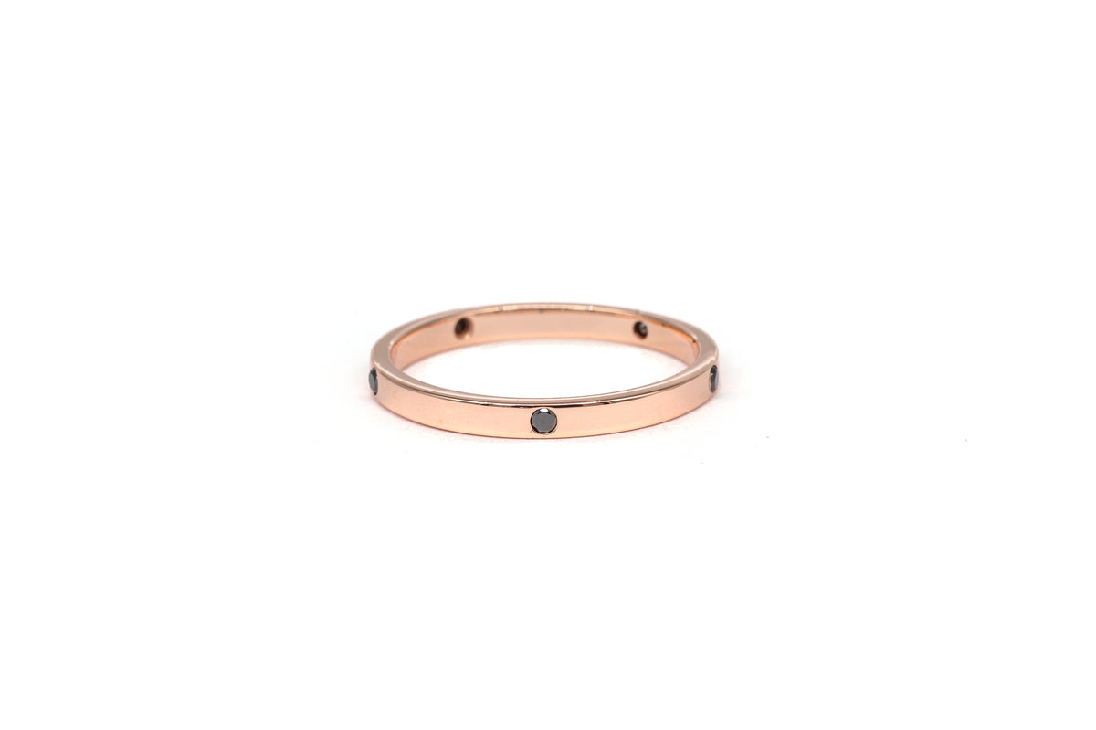 Black Diamond Rose Gold Ring