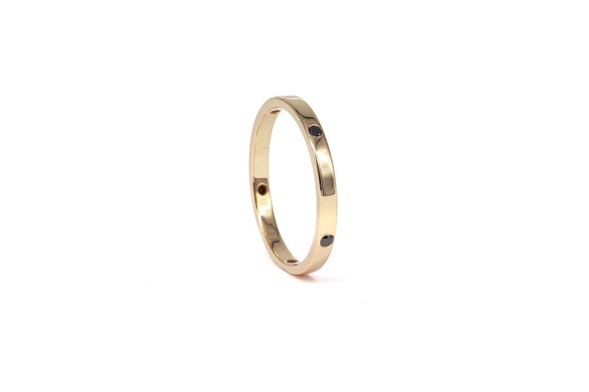 Black Diamond Yellow Gold Ring