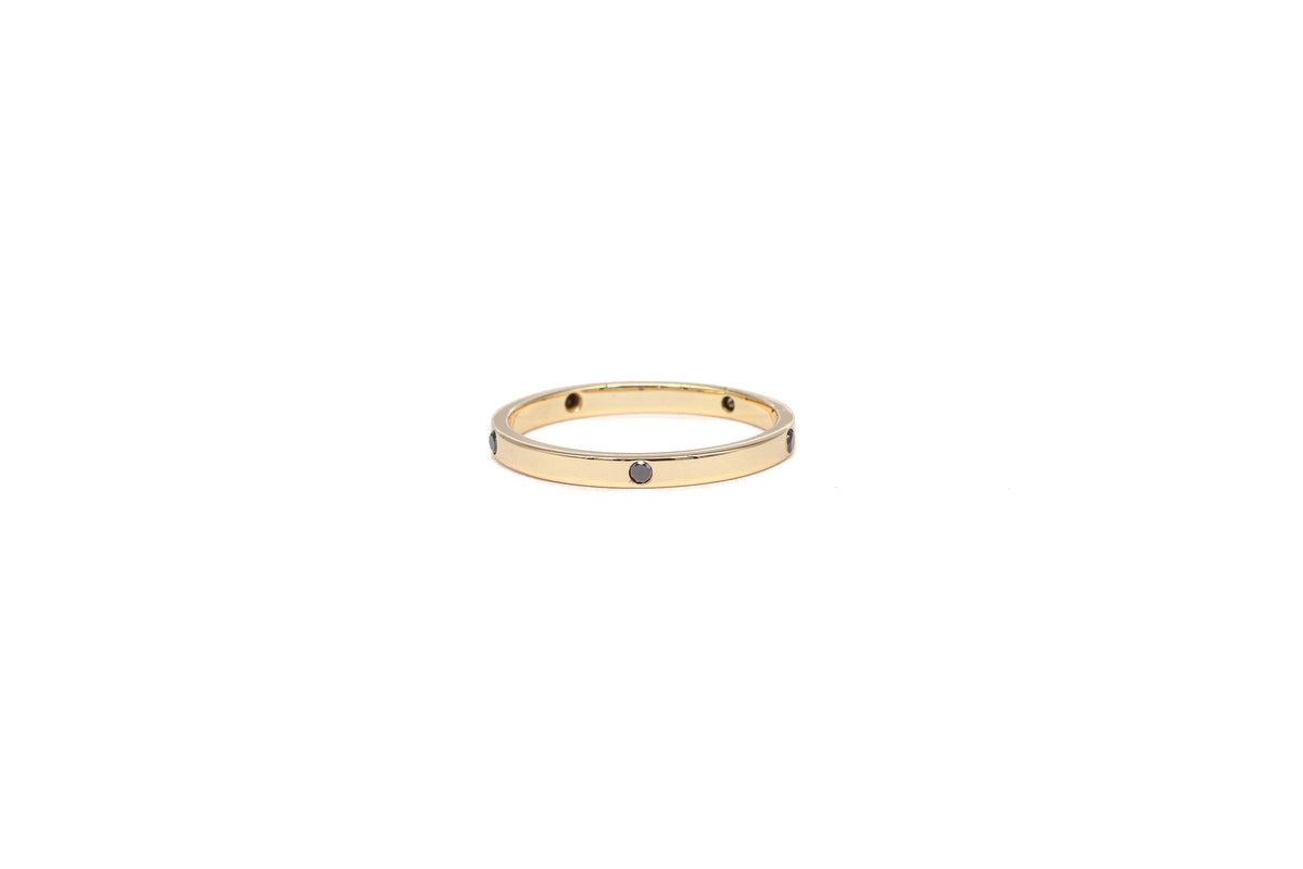  Black Diamond Yellow Gold Ring