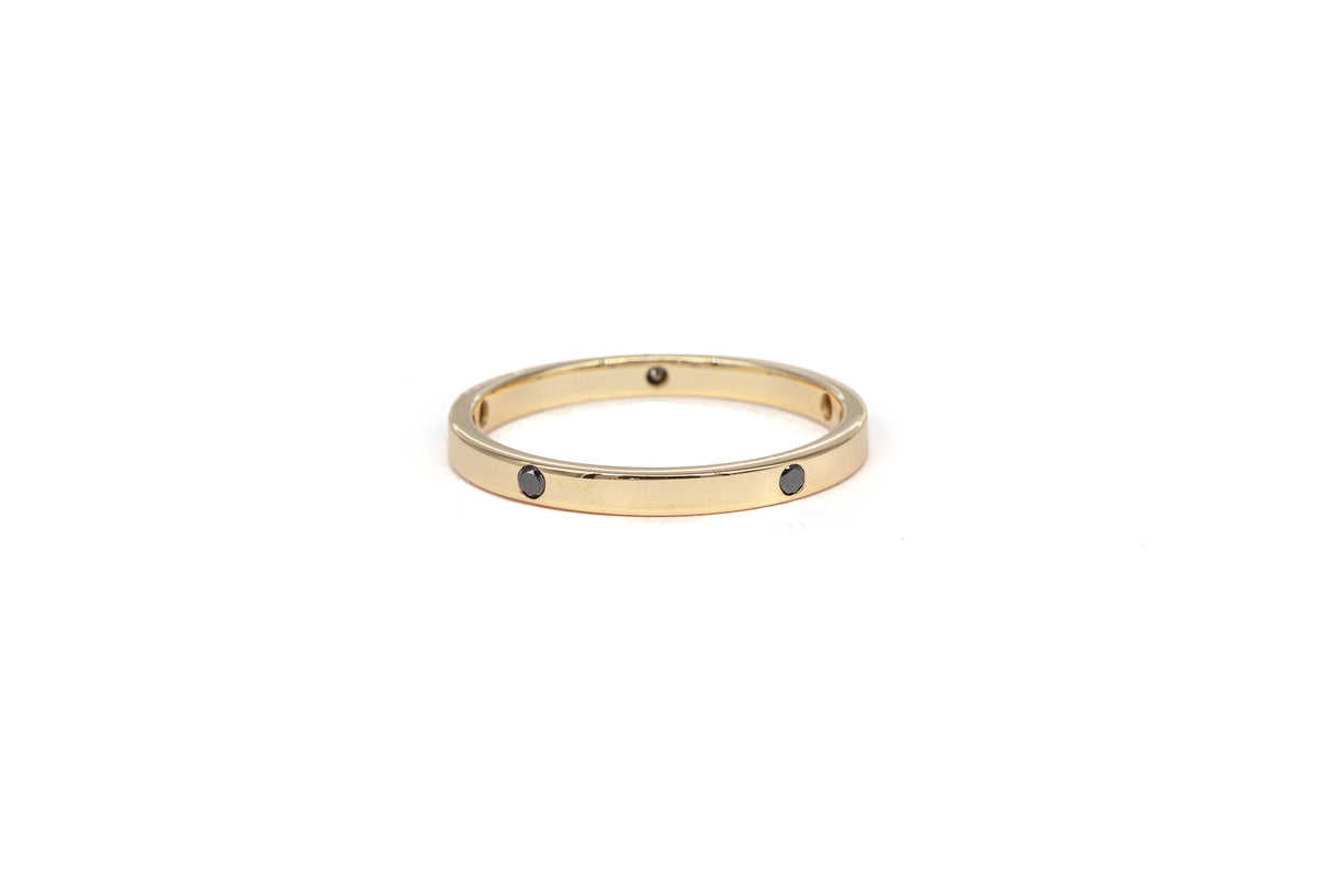 Black Diamond Yellow Gold Ring