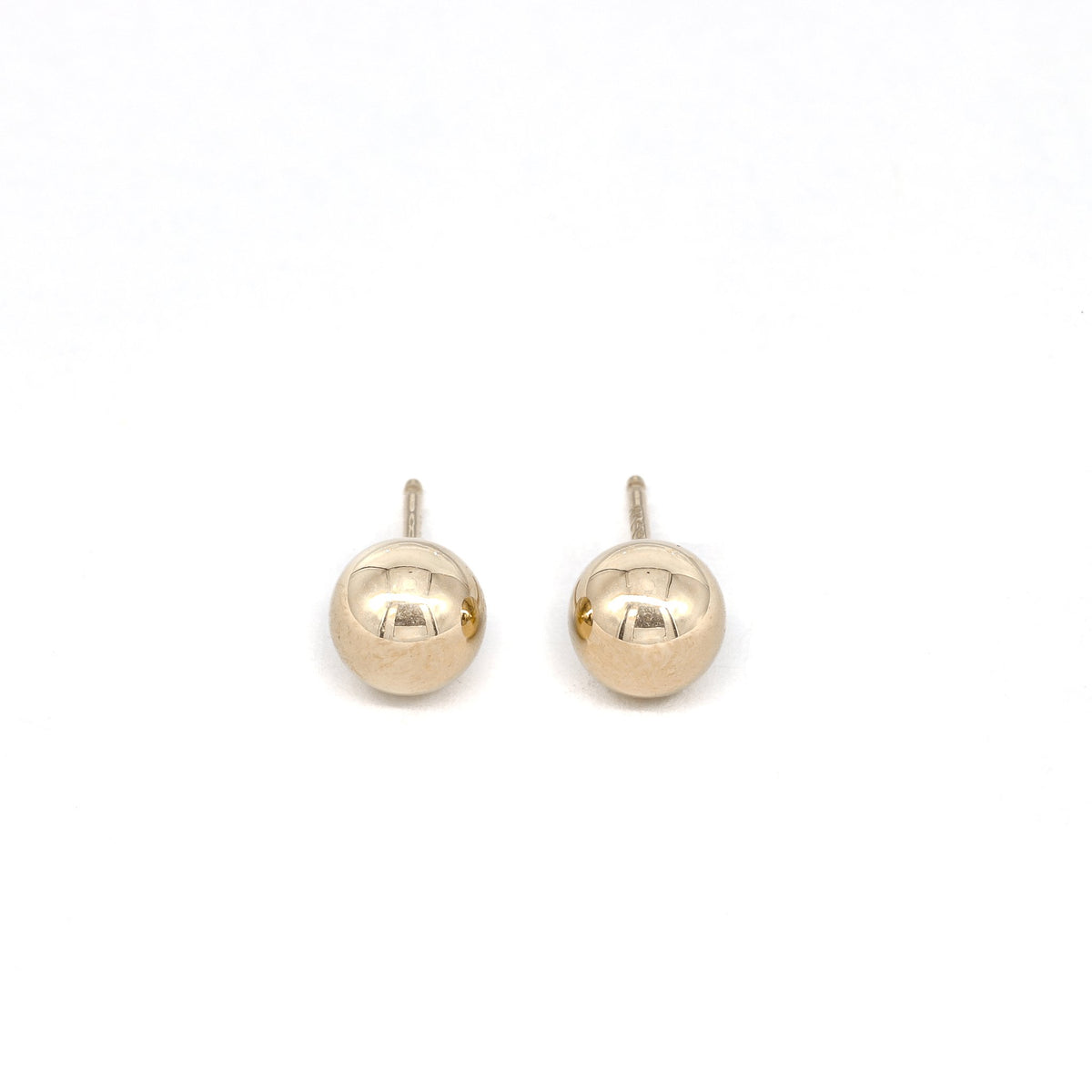 Gold Ball Stud Earrings 5mm