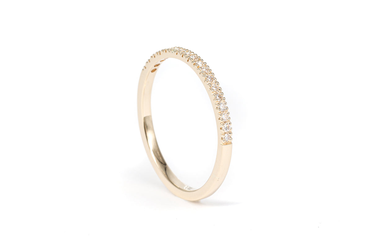 Half Eternity Diamond Yellow Gold Band