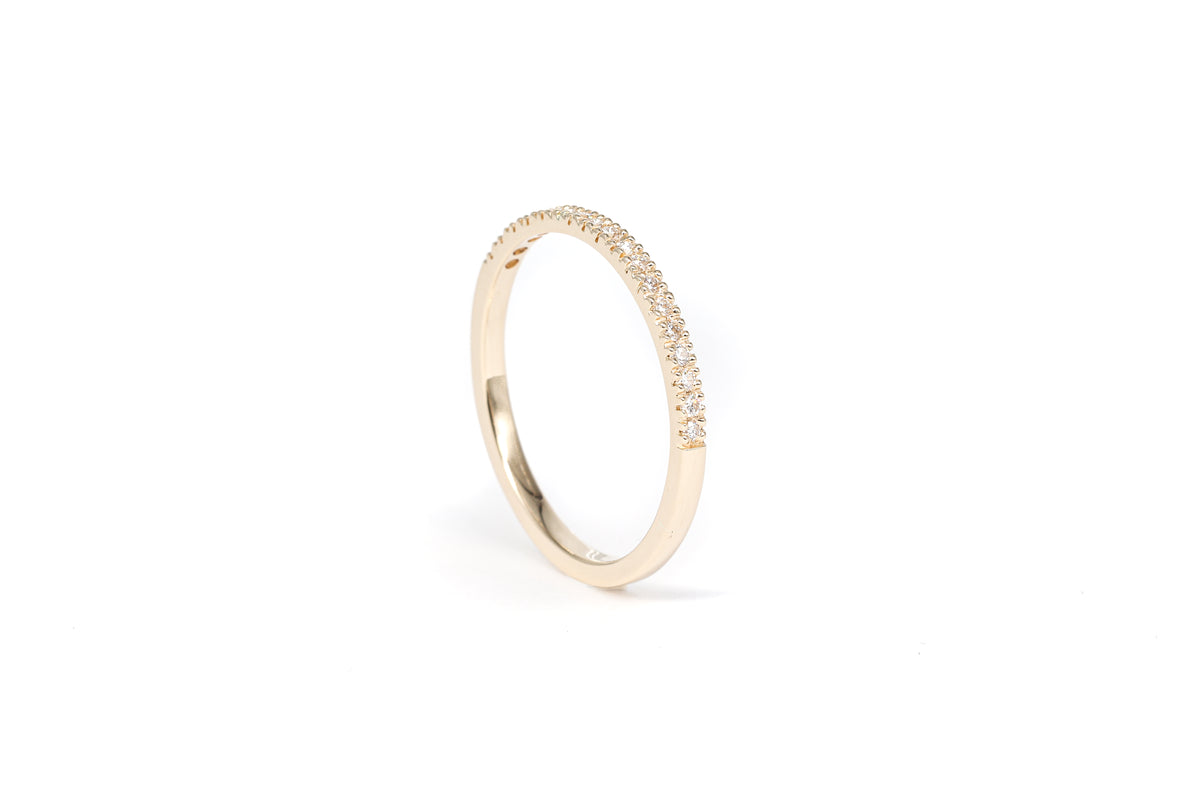 Half Eternity Diamond Yellow Gold Band