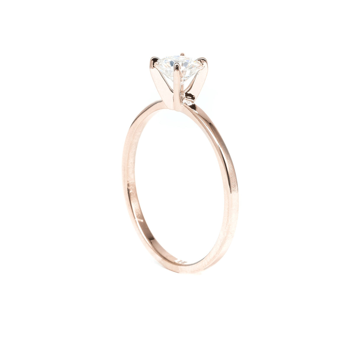 Moissanite Solitaire Engagement Ring in Rose Gold