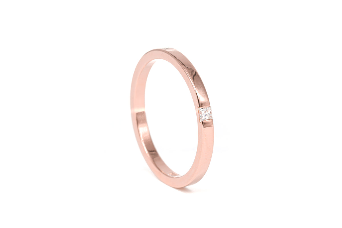 Princess Diamond Rose Gold Ring