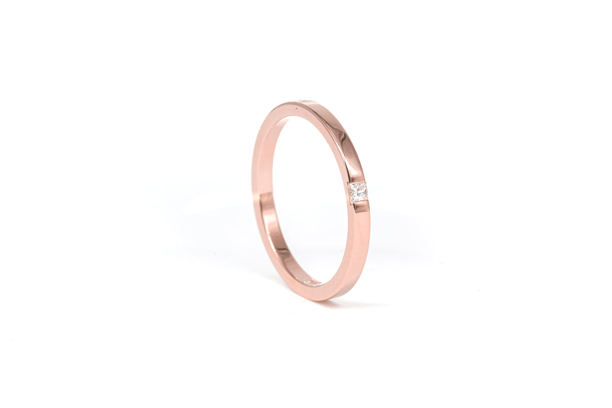 Princess Diamond Rose Gold Ring