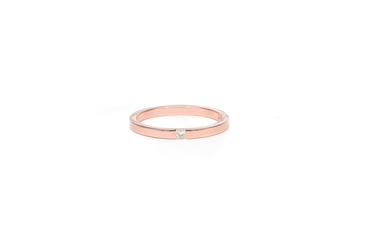 Princess Diamond Rose Gold Ring