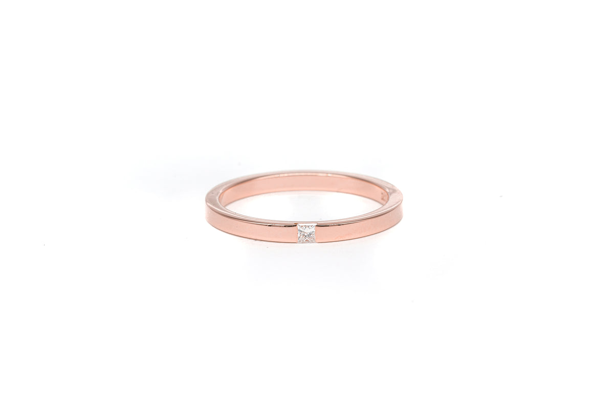 Princess Diamond Rose Gold Ring