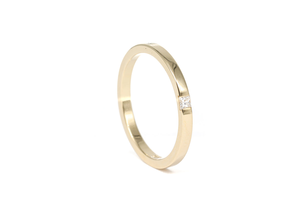 Princess Diamond Yellow Gold Ring