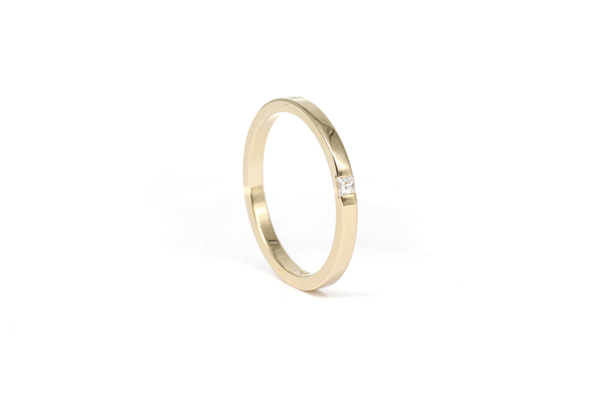 Princess Diamond Yellow Gold Ring