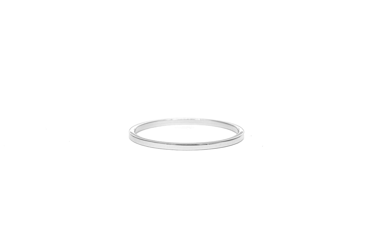 Stackable White Gold Ring Flat View