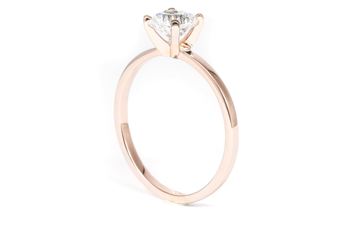 Cushion Moissanite Solitaire Ring in 18K Rose Gold