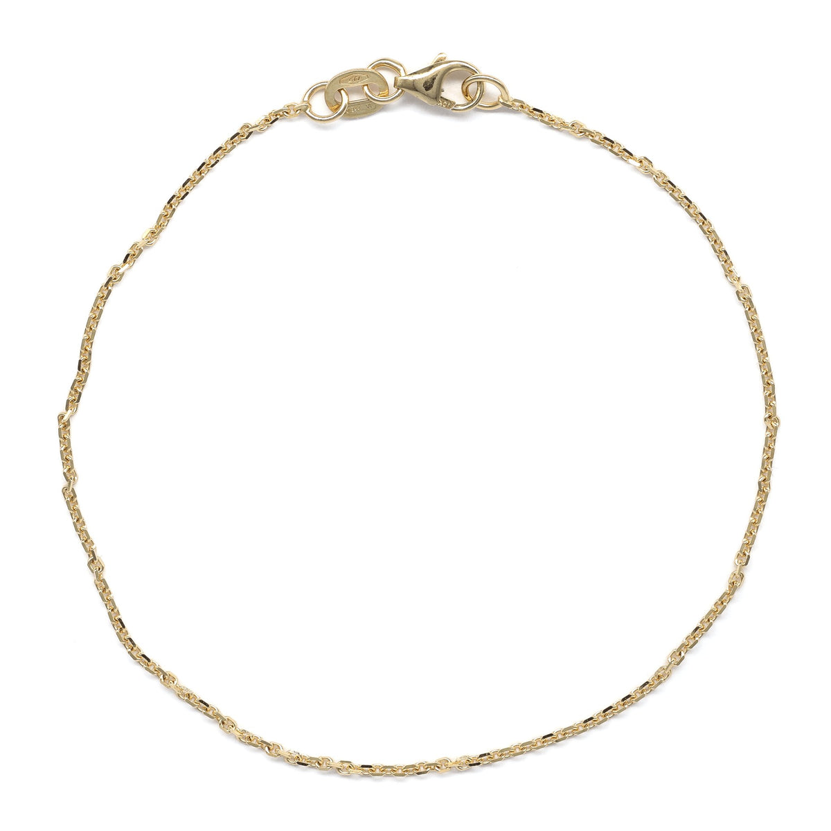 Oval Diamond Cable Bracelet in Yellow Gold (1.20 mm)
