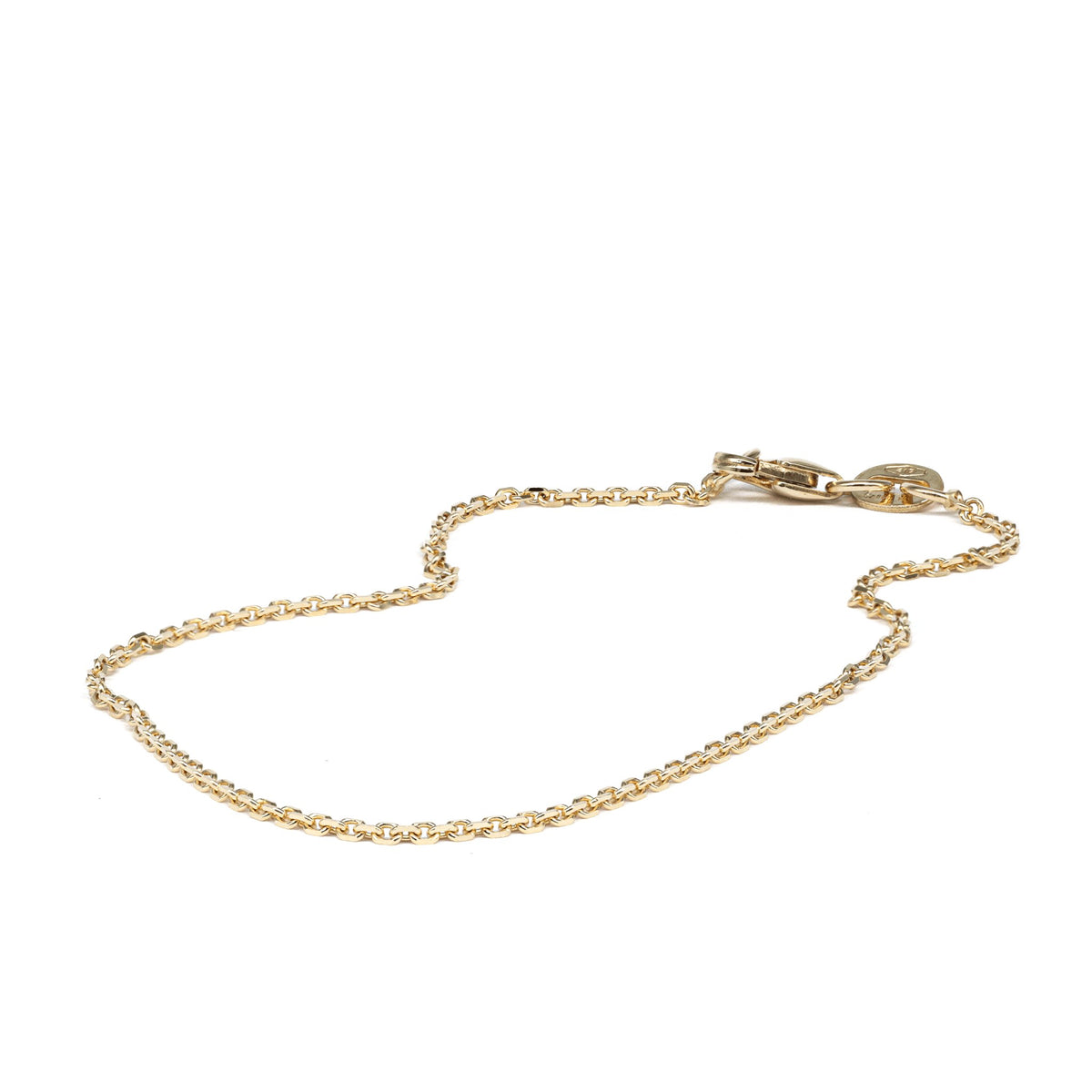 Oval Diamond Cable Bracelet in Yellow Gold (1.20 mm)