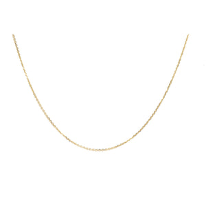 Diamond Cable Chain Necklace in 18 Karat Yellow Gold (1.00 mm)