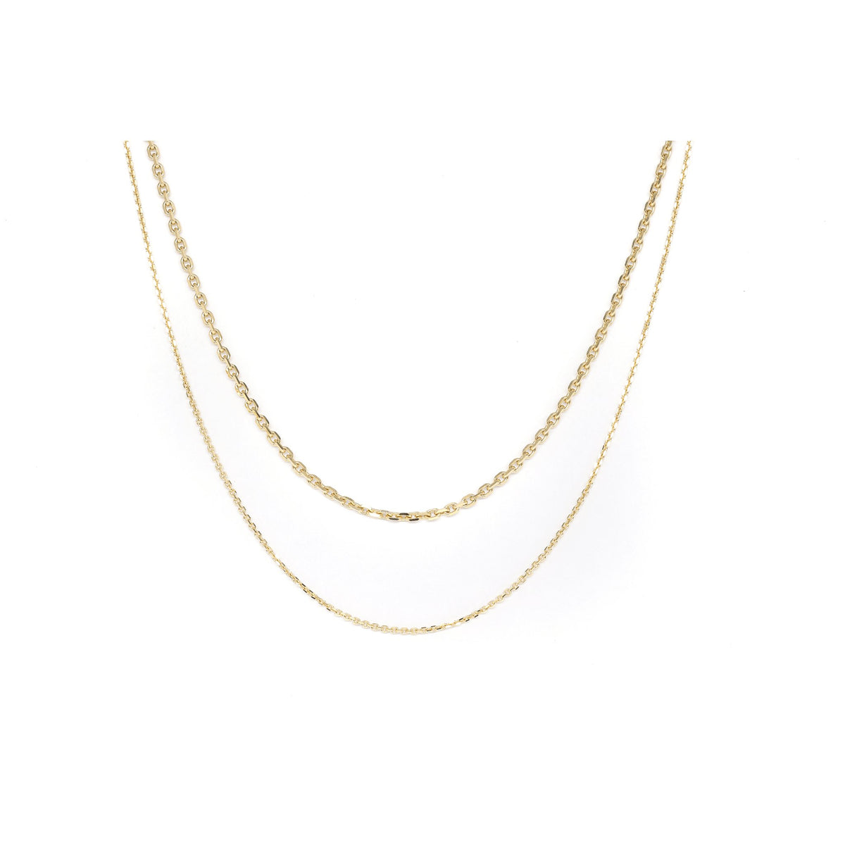 Diamond Cable Chain Necklace in 18 Karat Yellow Gold (1.00 mm)