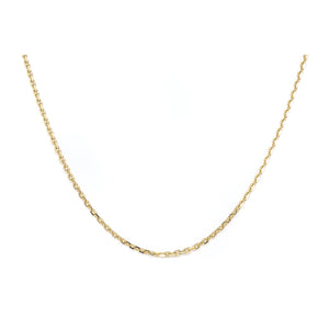 Diamond Cable Chain Necklace in 18 Karat Yellow Gold (1.00 mm)