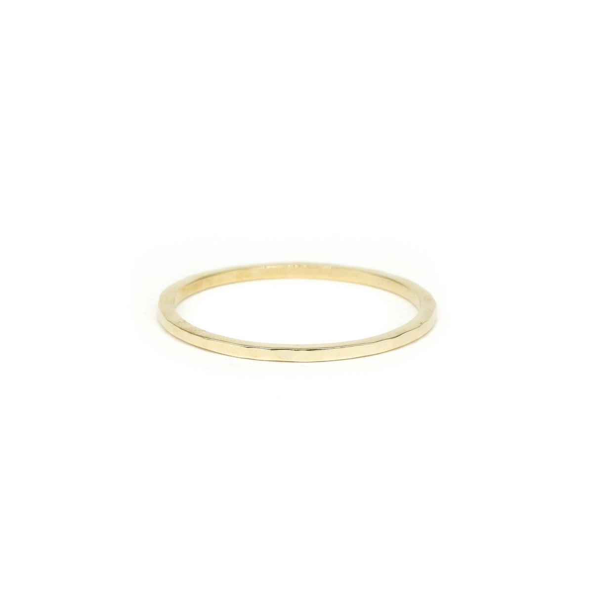 Yellow Gold Hammered Stackable Ring