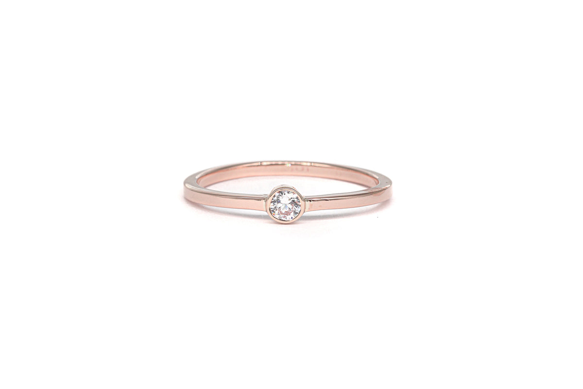 Moissanite Solitaire Engagement Ring in Rose Gold