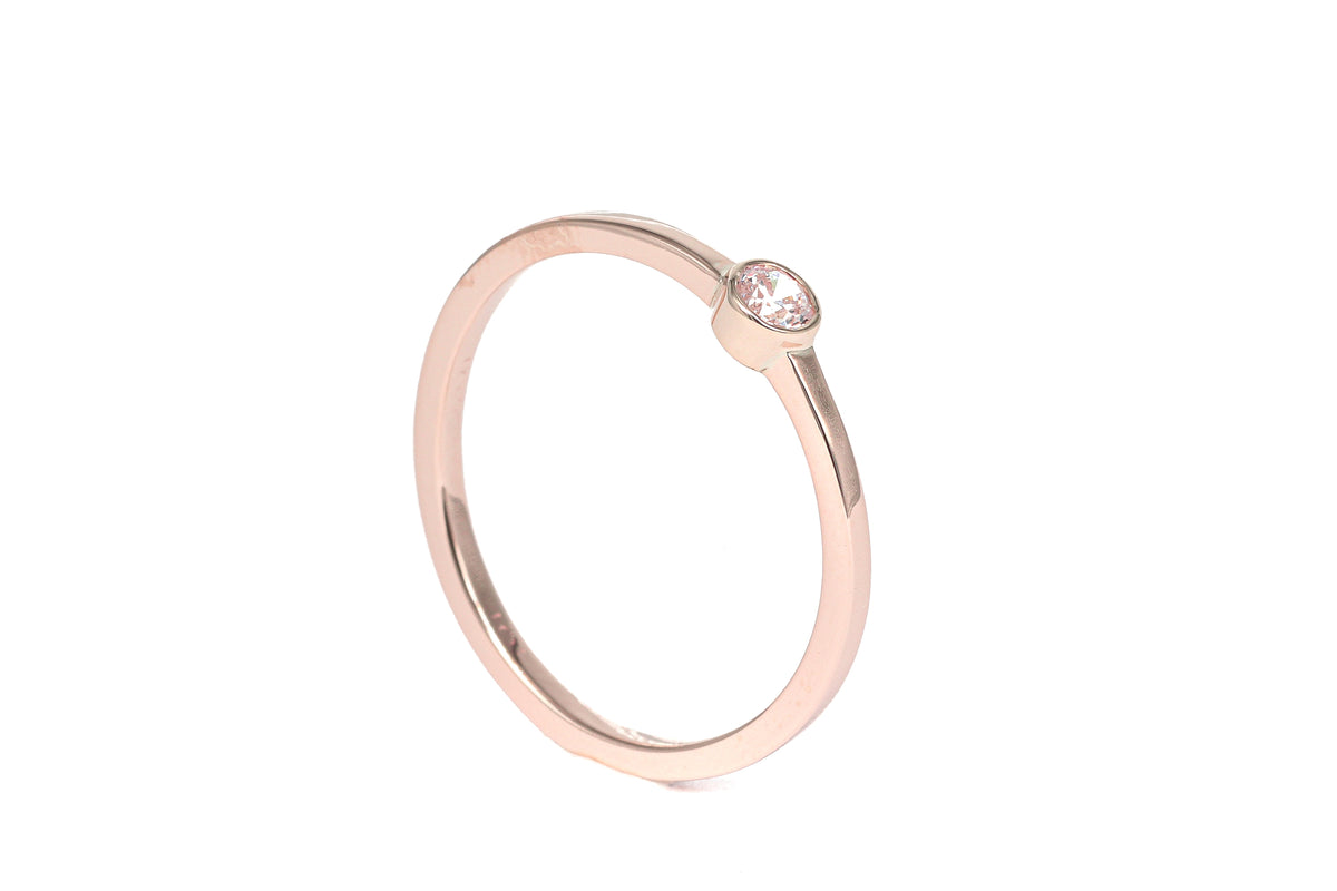 Moissanite Solitaire Engagement Ring in Rose Gold