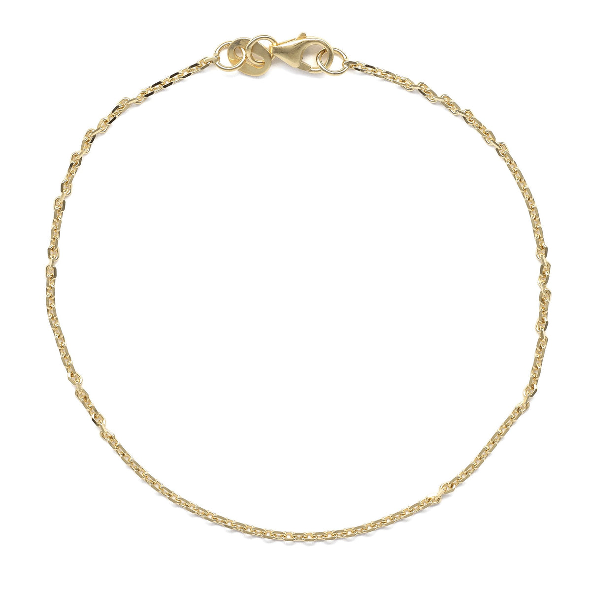Oval Diamond Cable Bracelet in Yellow Gold (1.45 mm)